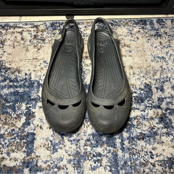 Crocs Jayna Black Slingback Slip On Flats Size 8 - Picture 4 of 11